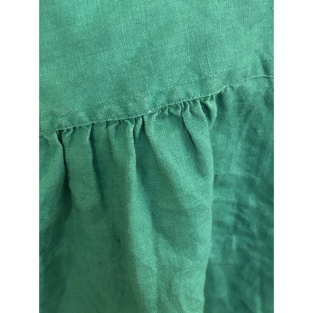 Lauren Ralph Lauren Women Green 100% Linen Button Up Shirt Lightweight M - Picture 3 of 8
